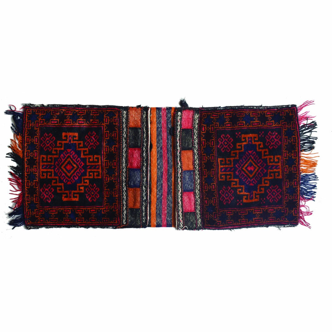 Afghan Saddle Bag Rug 1' 5" x 3' 6" Hand-Knotted