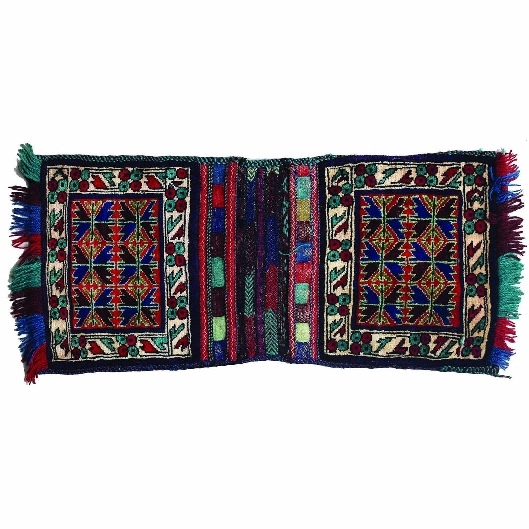 Afghan Saddle Bag Rug 1' 3" x 3' Hand-Knotted