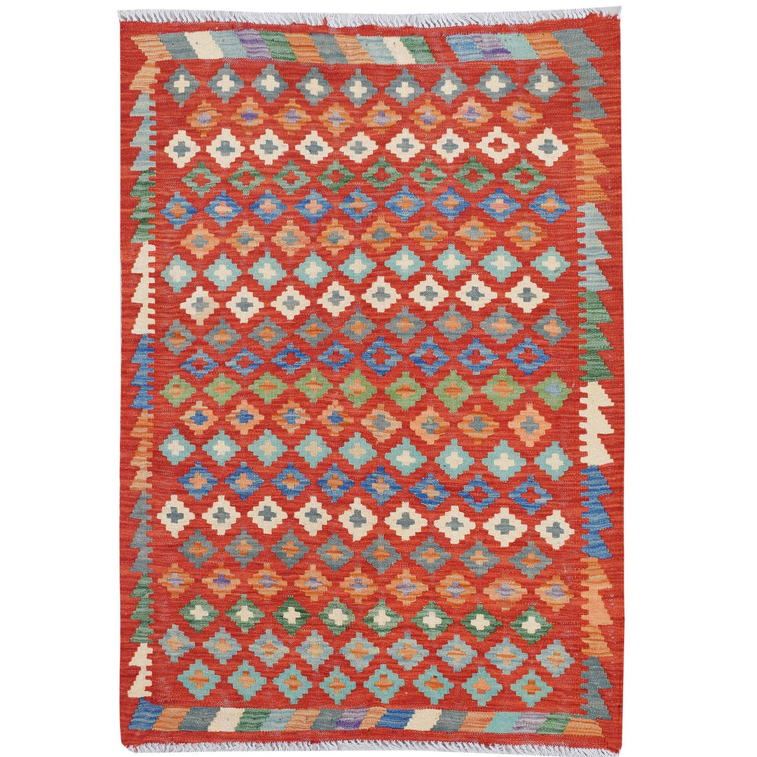 Afghan Vegetable Kilim Rug 2' 9" x 4' Flat-Weave