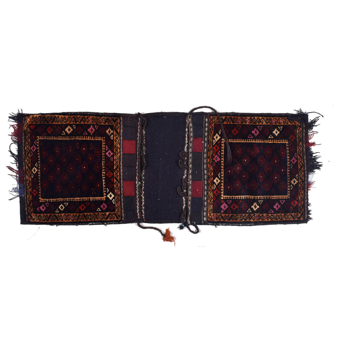 Afghan Saddle Bag Rug 1' 9" x 4' 9" Hand-Knotted