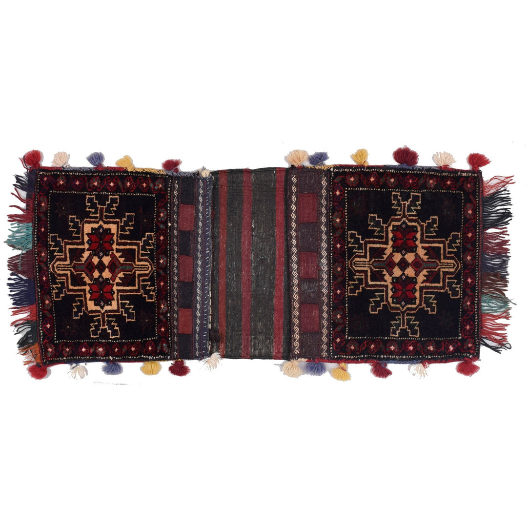 Afghan Saddle Bag Rug 1' 5" x 3' 7" Hand-Knotted
