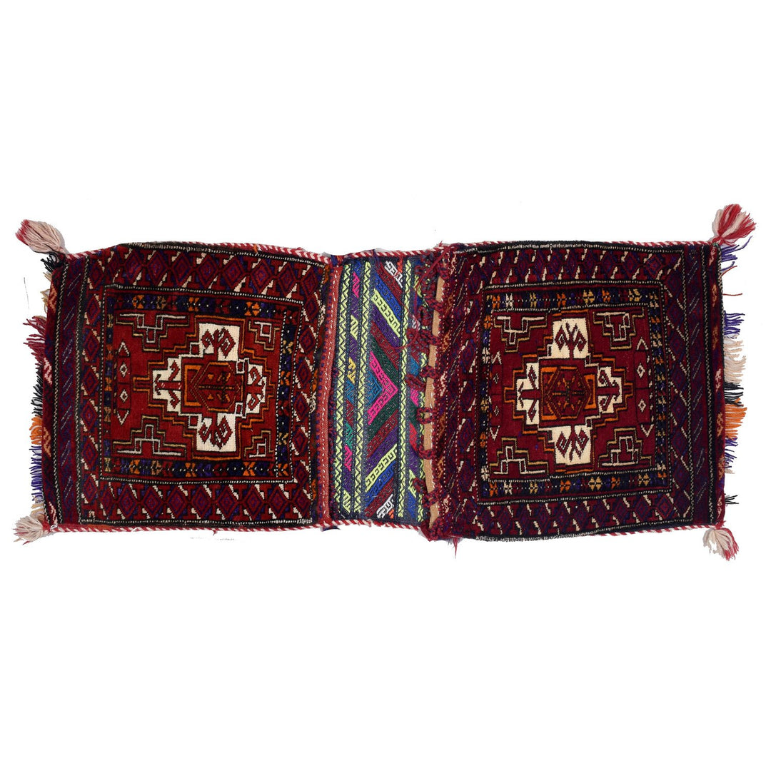 Afghan Saddle Bag Rug 1' 8" x 4' 3" Hand-Knotted