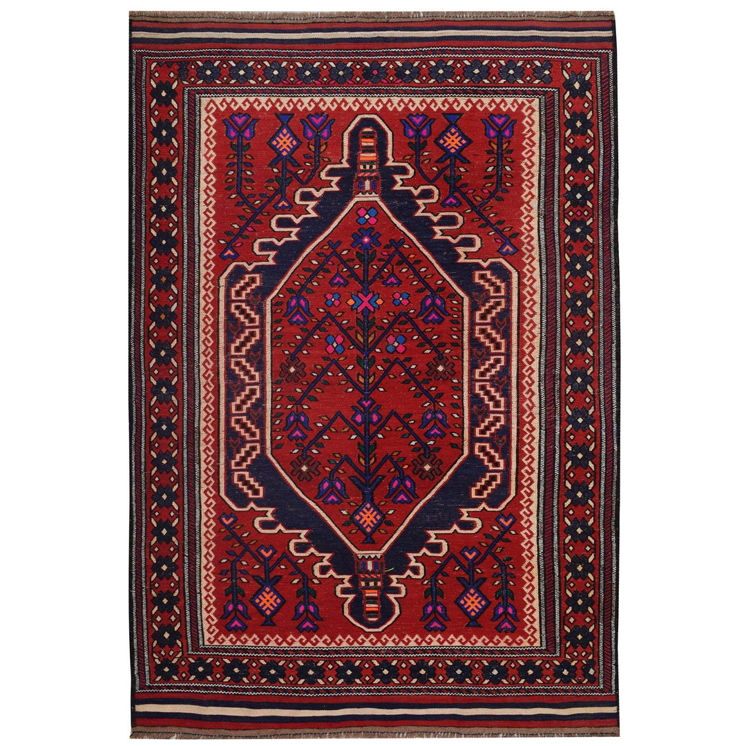 Saghari Kilim 4' 4 x 6' 6 (ft) - No. AL19757 - ALRUG Rug Store