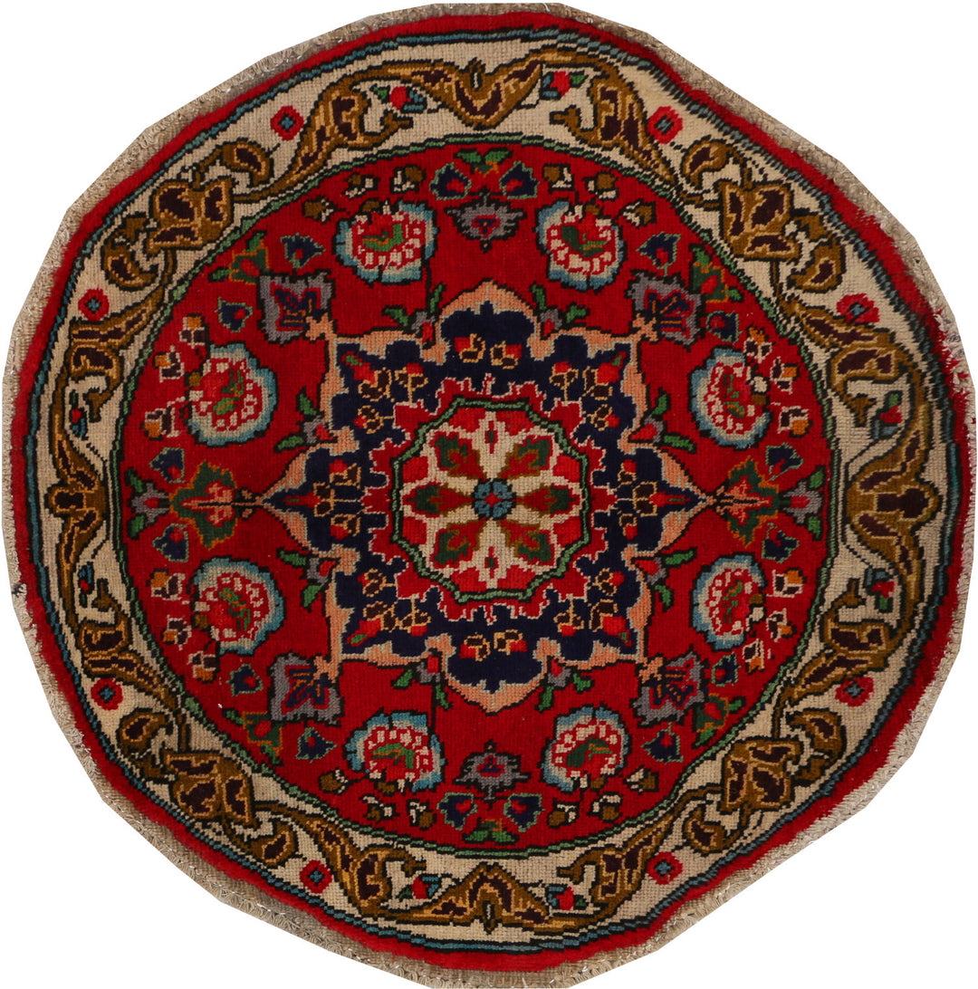Dark Red Ardibil 3' 1 x 3' 1 - No. 31236 - ALRUG Rug Store