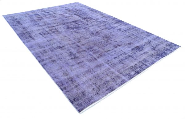 Purple Afghan Overdye Rug 7'9" x 11'2" Hand-Knotted reverse