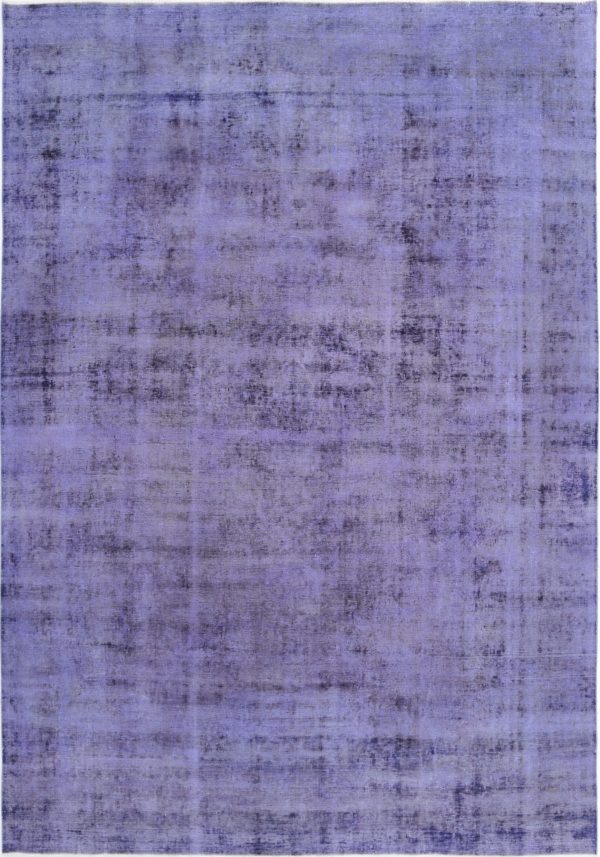 Purple Afghan Overdye Rug 7'9" x 11'2" Hand-Knotted