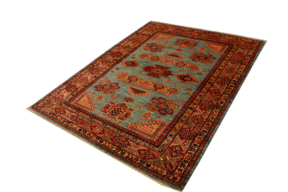 Cadet Blue Kazak 4' 10 x 6' 3 - No. 31870 - ALRUG Rug Store