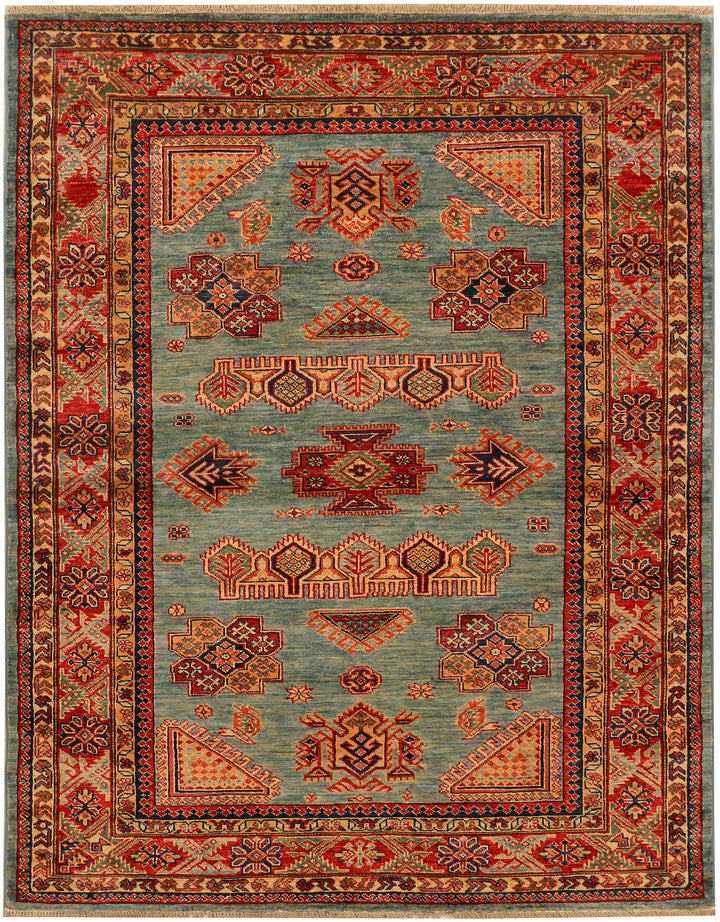 Cadet Blue Kazak 4' 10 x 6' 3 - No. 31870 - ALRUG Rug Store