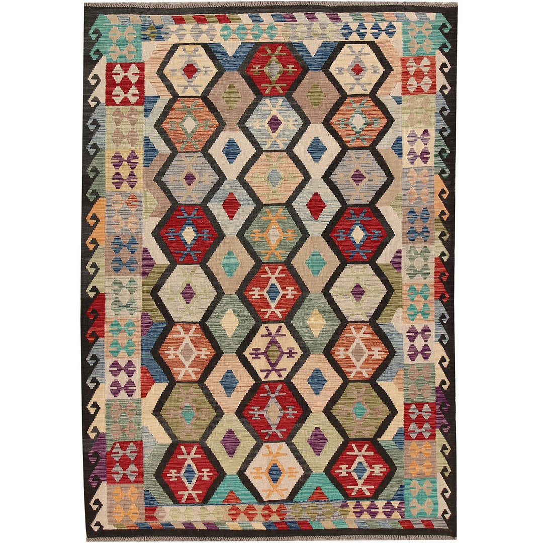 Vegetable Kilim 5' 7 x 8' 2 (ft) - No. AL73315 - ALRUG Rug Store