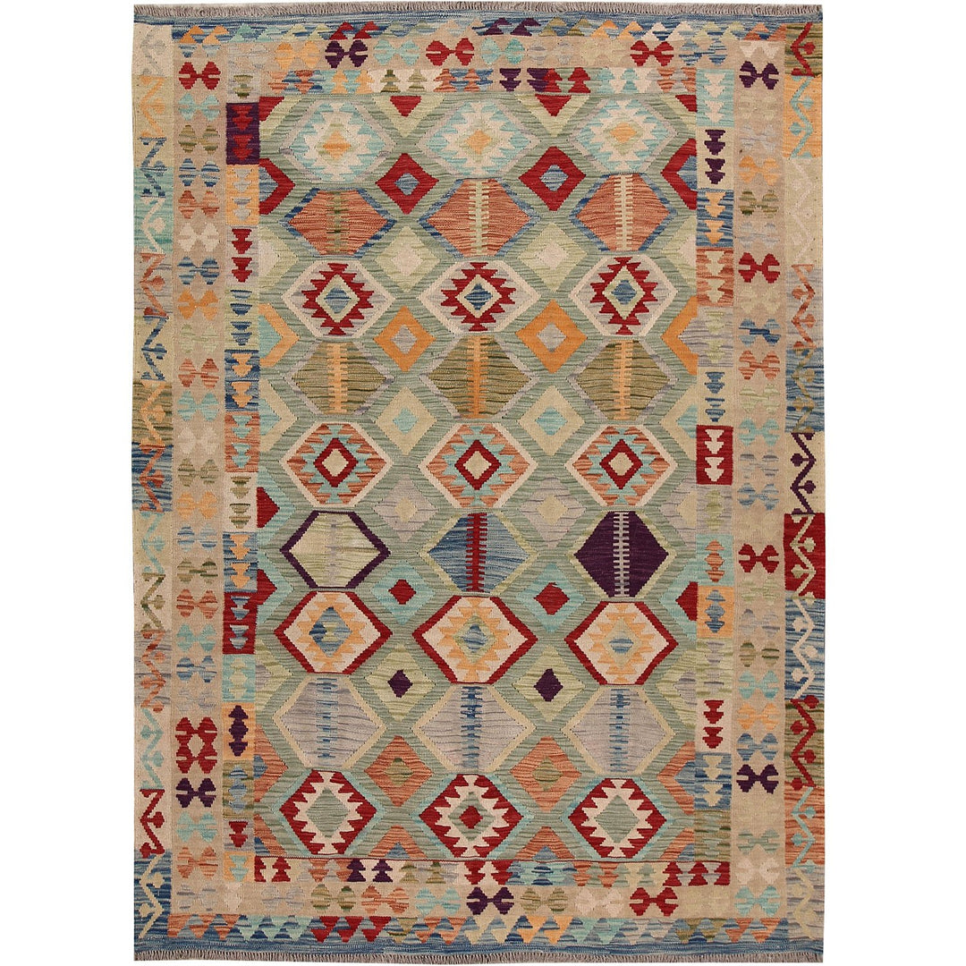 Vegetable Kilim 5' 6 x 7' 8 (ft) - No. AL12915 - ALRUG Rug Store