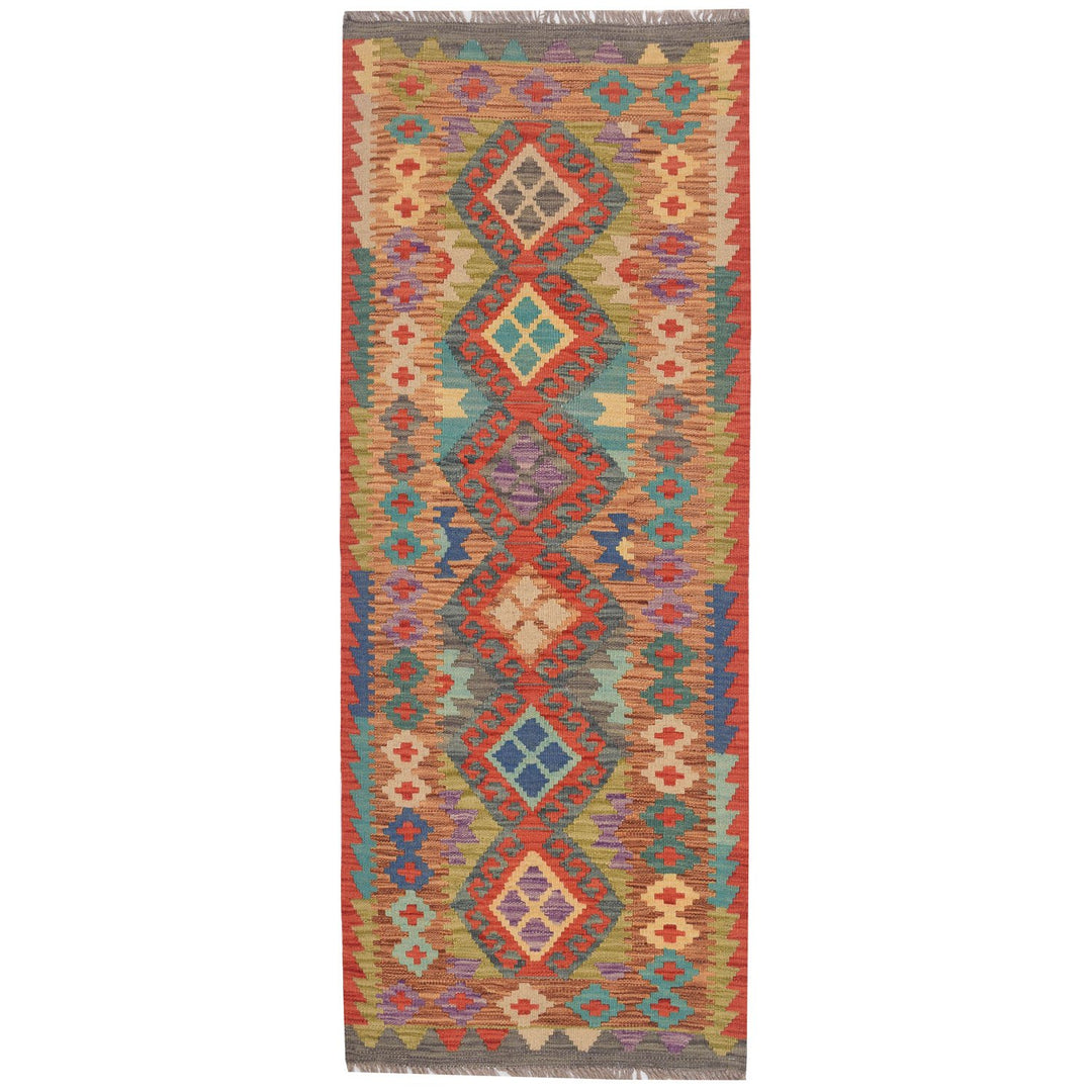 Afghan Kilim Rug 2' 1" x 5' 6" Flat-Weave