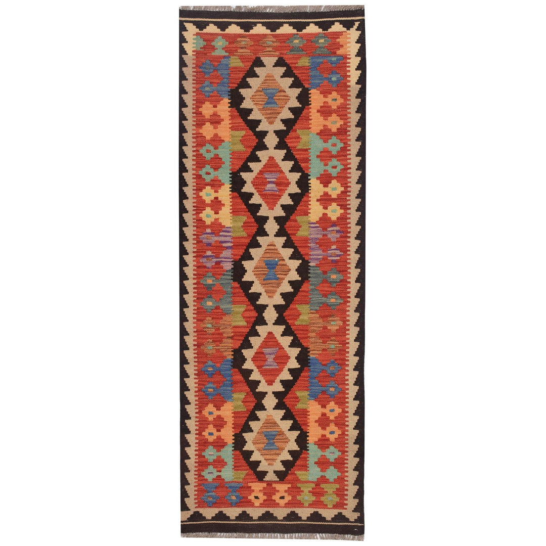 Afghan Kilim Rug 2' x 5' 6" Flat-Weave