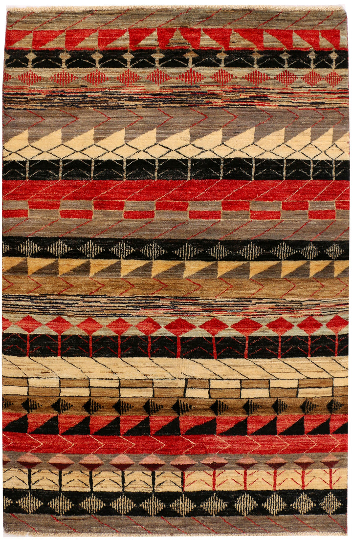 Multi Colored Gabbeh 4' x 6' - No. 34005 - ALRUG Rug Store