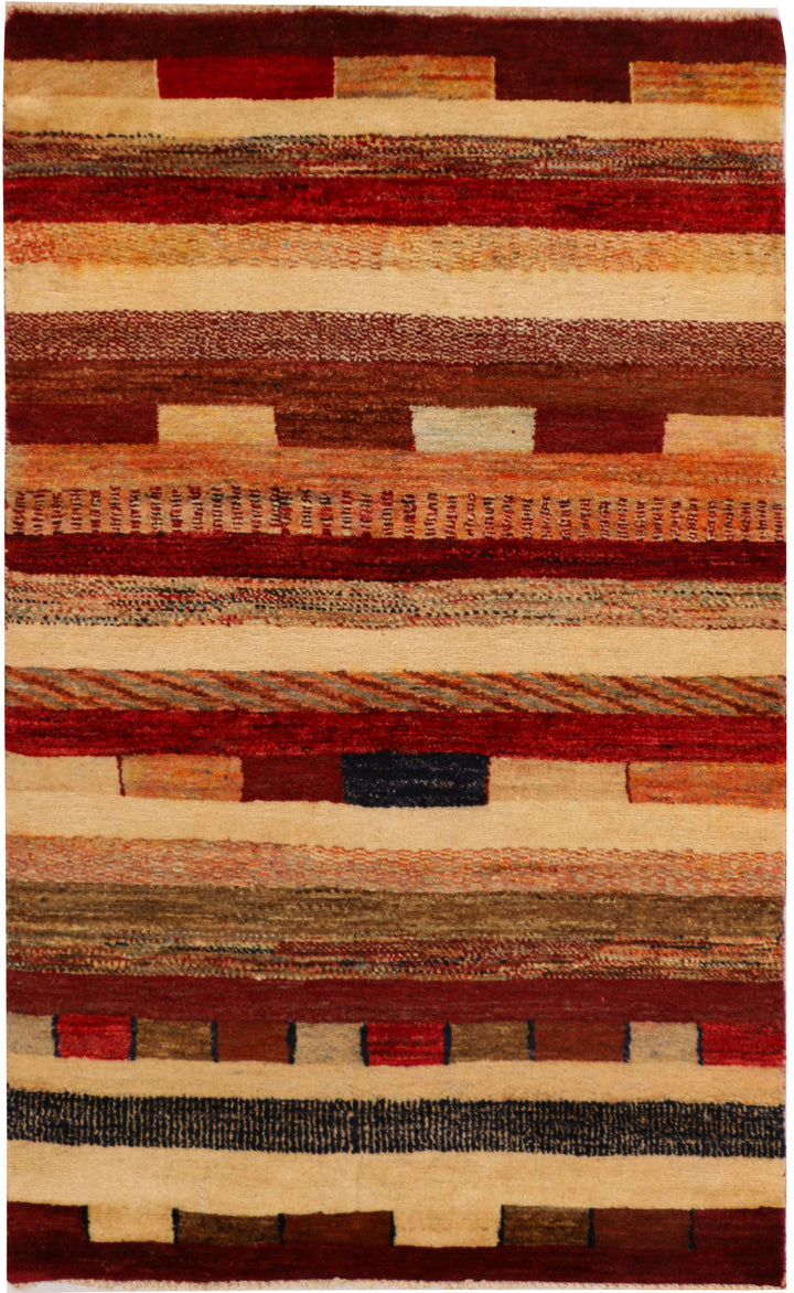 Multi Colored Gabbeh 3' 1 x 5' - No. 34015 - ALRUG Rug Store