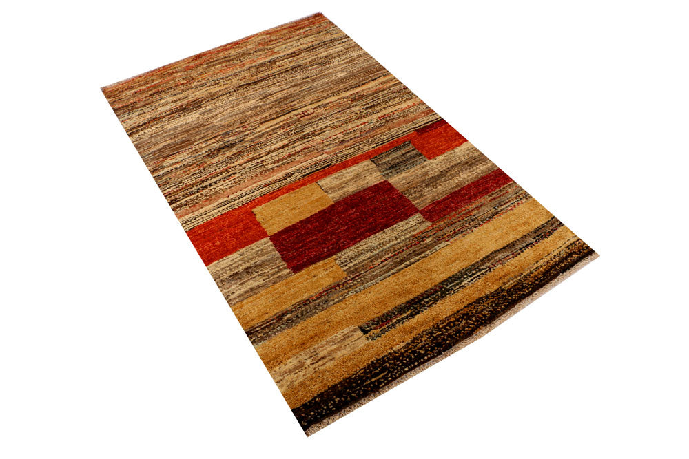 Multi Colored Gabbeh 3' 1 x 5' - No. 34027 - ALRUG Rug Store