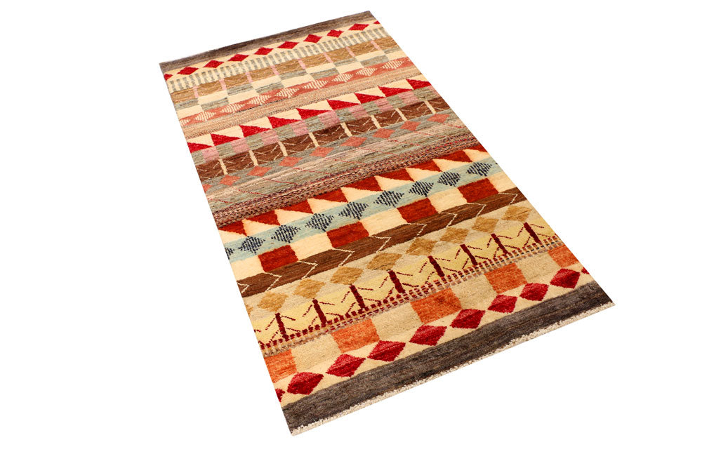 Multi Colored Gabbeh 2' 11 x 5' 2 - No. 34067 - ALRUG Rug Store