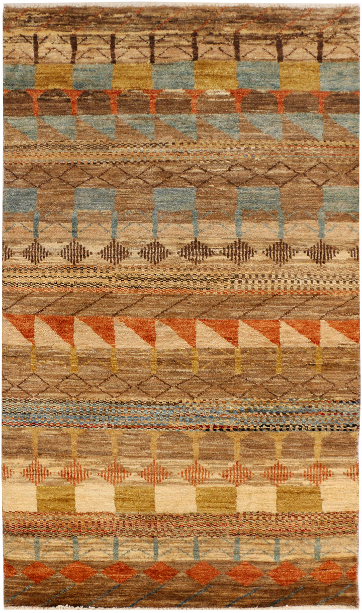 Multi Colored Gabbeh 3' x 5' 1 - No. 34074 - ALRUG Rug Store