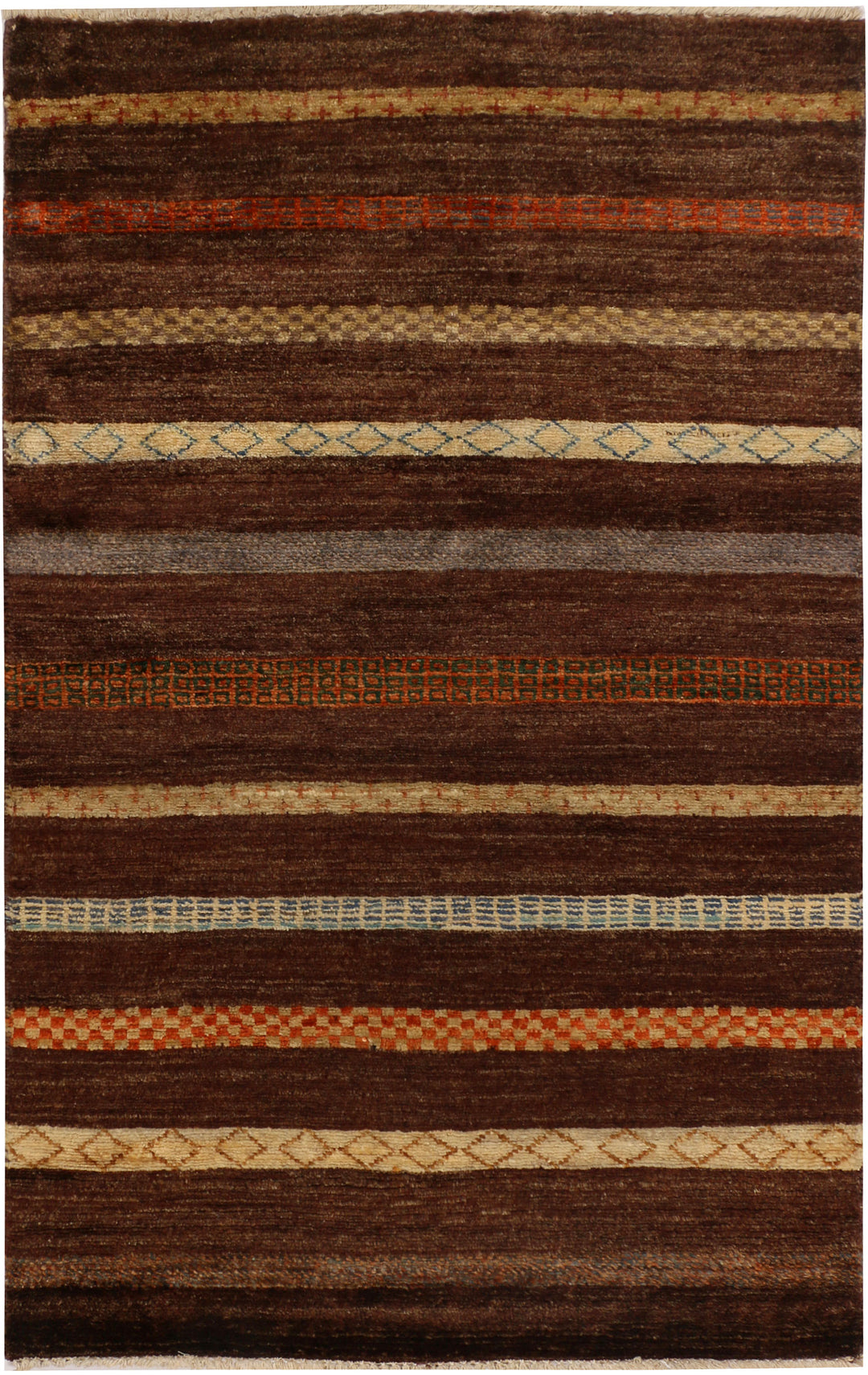 Saddle Brown Gabbeh 2' 7 x 4' 2 - No. 34129 - ALRUG Rug Store