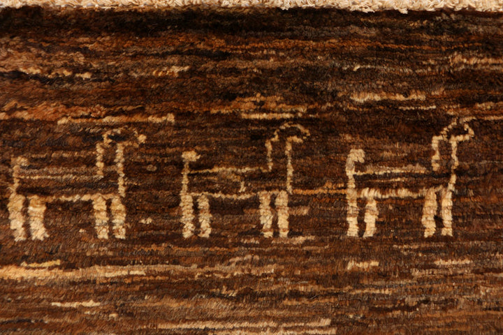 Saddle Brown Gabbeh 2' 6 x 4' - No. 34132 - ALRUG Rug Store