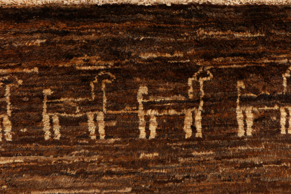 Saddle Brown Gabbeh 2' 6 x 4' - No. 34132 - ALRUG Rug Store