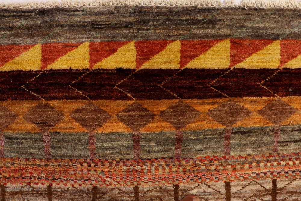 Multi Colored Gabbeh 4' 2 x 12' - No. 34147 - ALRUG Rug Store
