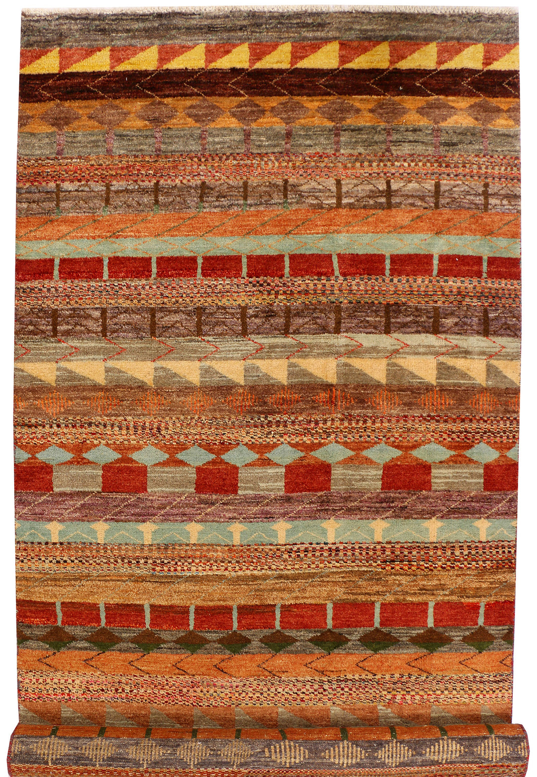 Multi Colored Gabbeh 4' 2 x 12' - No. 34147 - ALRUG Rug Store