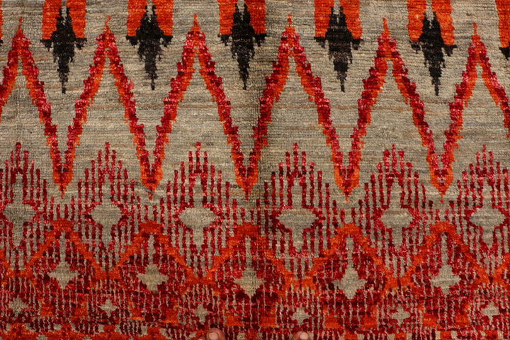 Multi Colored Ikat 5' 11 x 9' - No. 34202 - ALRUG Rug Store