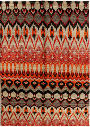 Multi Colored Ikat 5' 11 x 9' - No. 34202 - ALRUG Rug Store