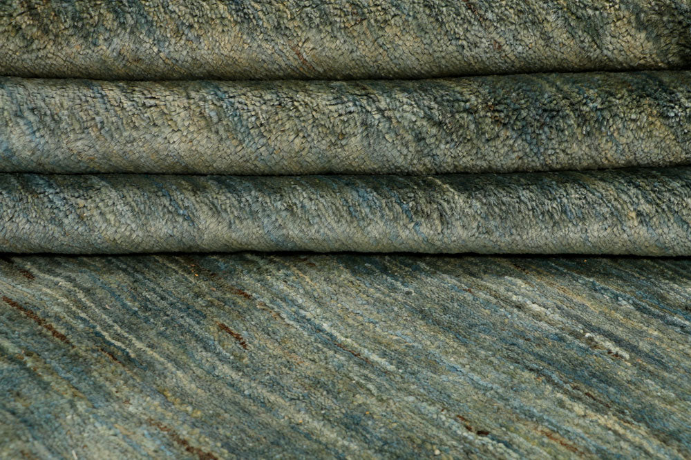 Cadet Blue Gabbeh 6' 9 x 7' 9 - No. 34206 - ALRUG Rug Store