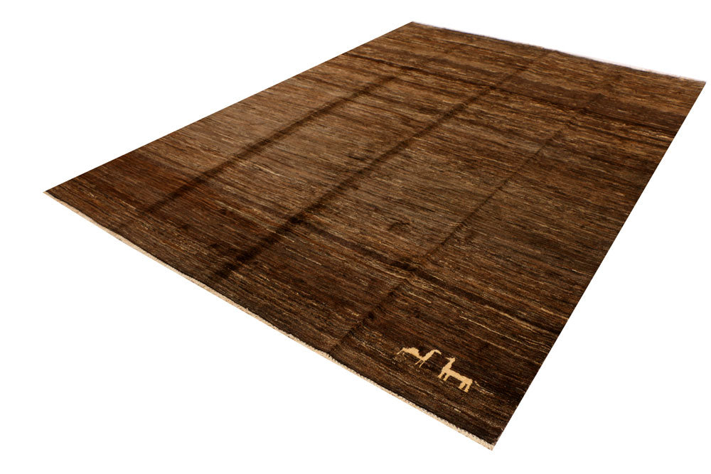 Saddle Brown Gabbeh 6' 7 x 9' 2 - No. 34239 - ALRUG Rug Store