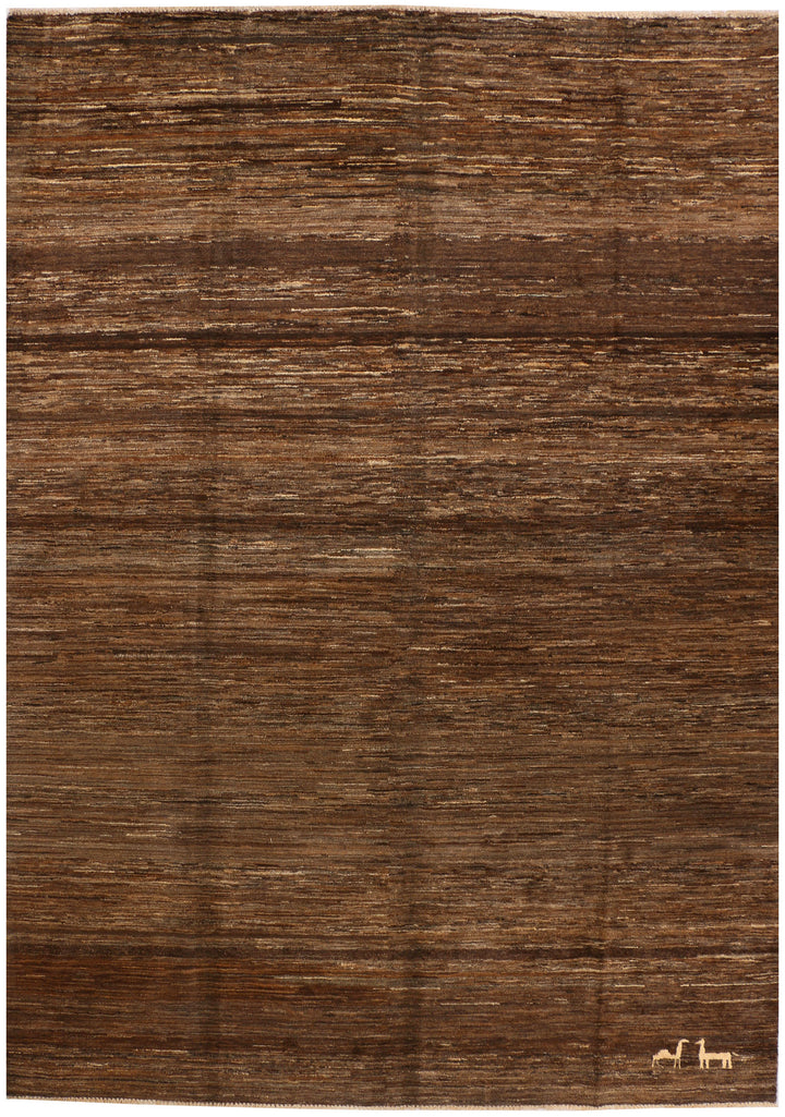 Saddle Brown Gabbeh 6' 7 x 9' 2 - No. 34239 - ALRUG Rug Store