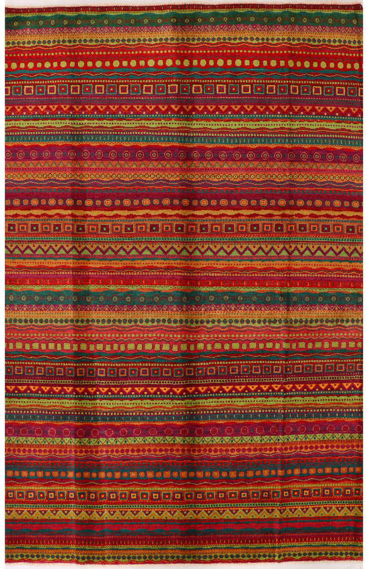 Multi Colored Gabbeh 6' x 9' 1 - No. 34265 - ALRUG Rug Store