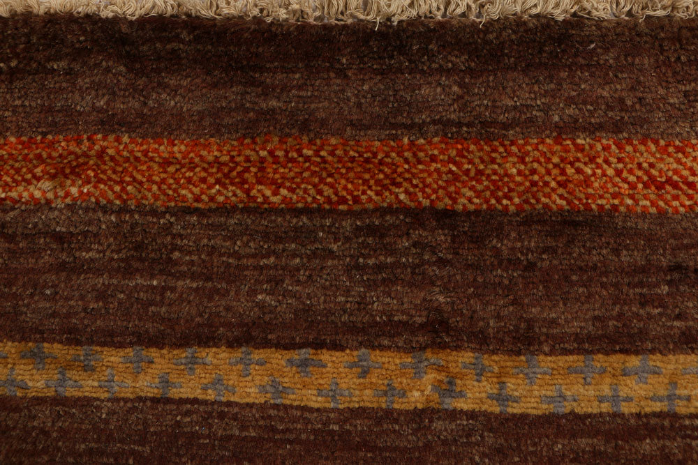 Saddle Brown Gabbeh 2' 7 x 4' - No. 34408 - ALRUG Rug Store