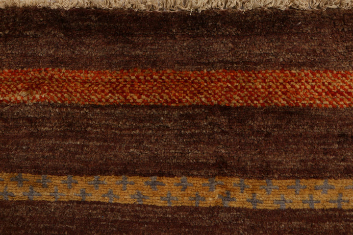 Saddle Brown Gabbeh 2' 7 x 4' - No. 34408 - ALRUG Rug Store
