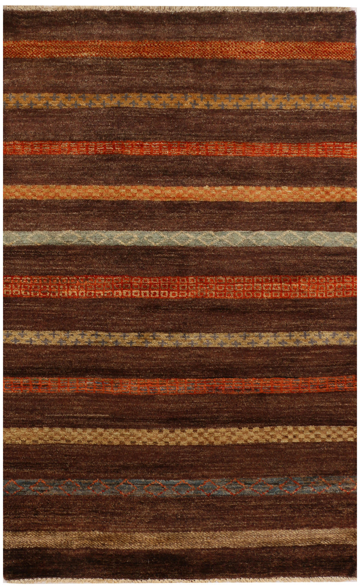 Saddle Brown Gabbeh 2' 7 x 4' - No. 34408 - ALRUG Rug Store