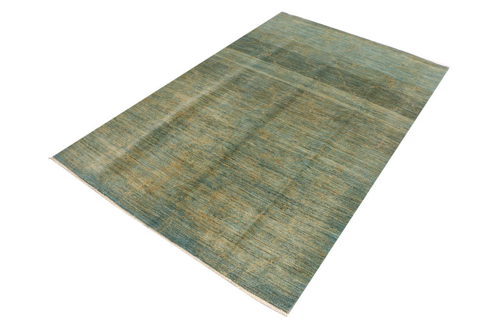 Cadet Blue Gabbeh 6' x 9' 4 - No. 34428 - ALRUG Rug Store
