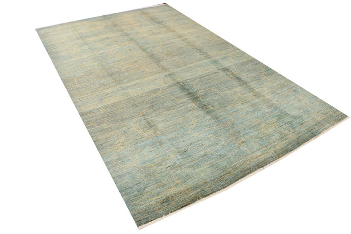 Cadet Blue Gabbeh 6' x 9' 4 - No. 34428 - ALRUG Rug Store