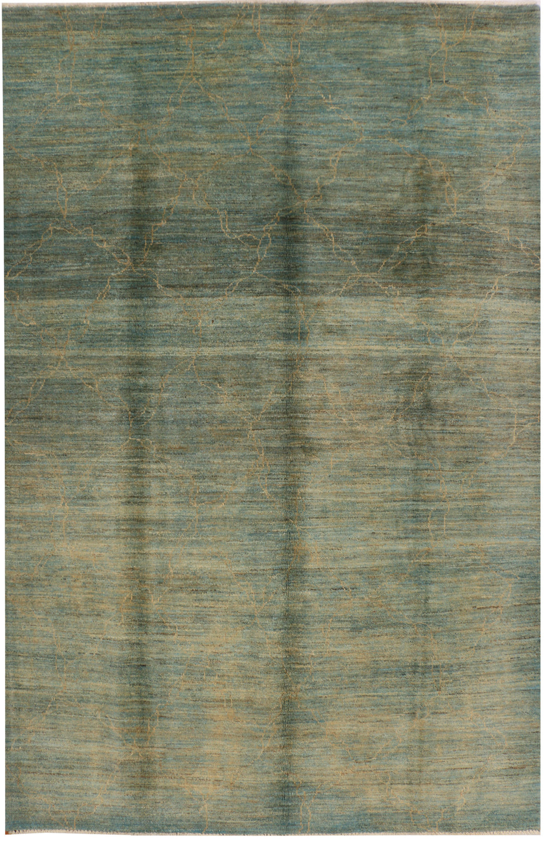 Cadet Blue Gabbeh 6' x 9' 4 - No. 34428 - ALRUG Rug Store