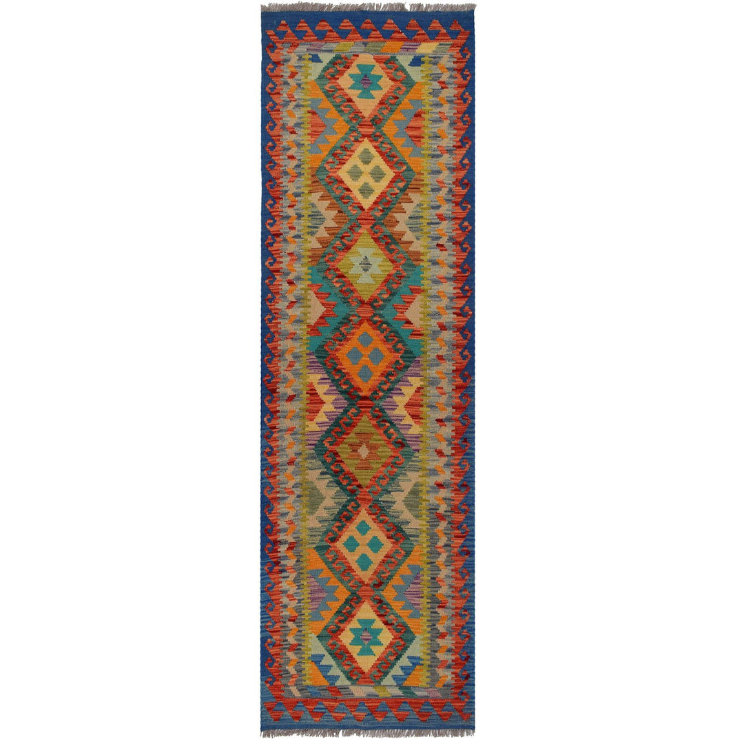 Afghan Vegetable Kilim Rug 2' 3" x 8' Flat-Weave