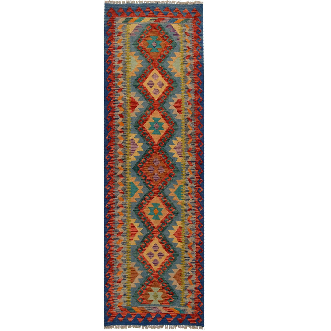 Afghan Kilim Rug 2' 3" x 7' 9" Flat-Weave