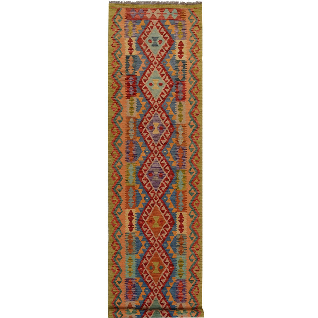 Afghan Kilim Rug 2' 4" x 9' 7" Flat-Weave