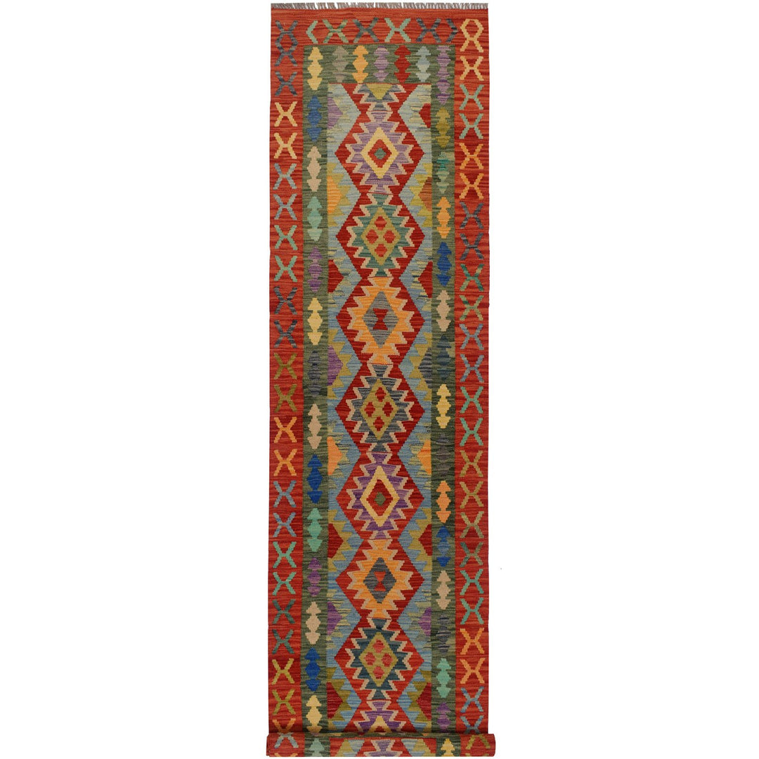 Afghan Kilim Rug 2' 3" x 9' 3" Flat-Weave