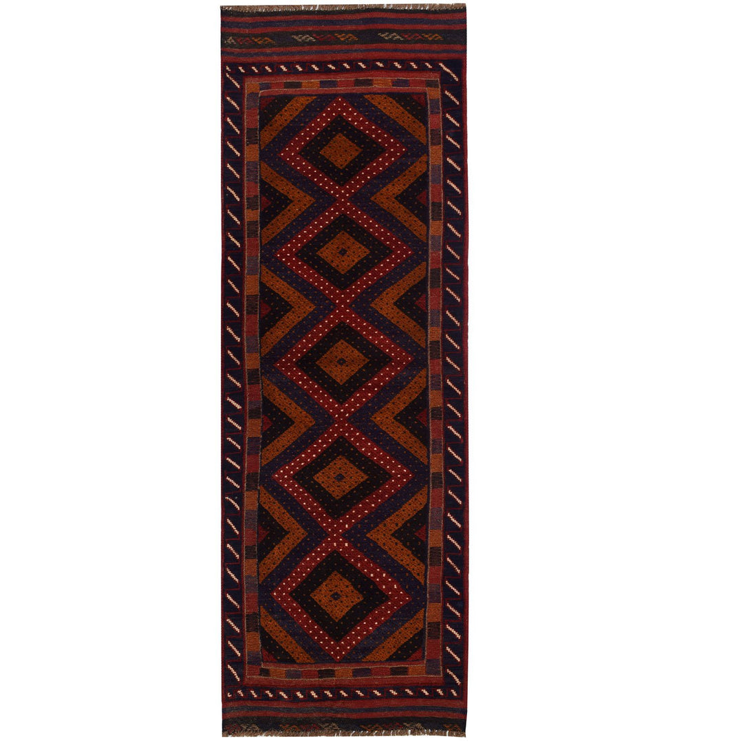 Afghan Mashwani Rug 2' 2" x 7' 6" Hand-Knotted