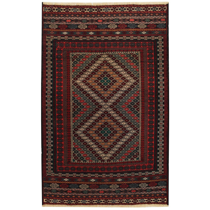 Afghan Maliki Kilim Rug 3' x 4' 6" Flat-Weave