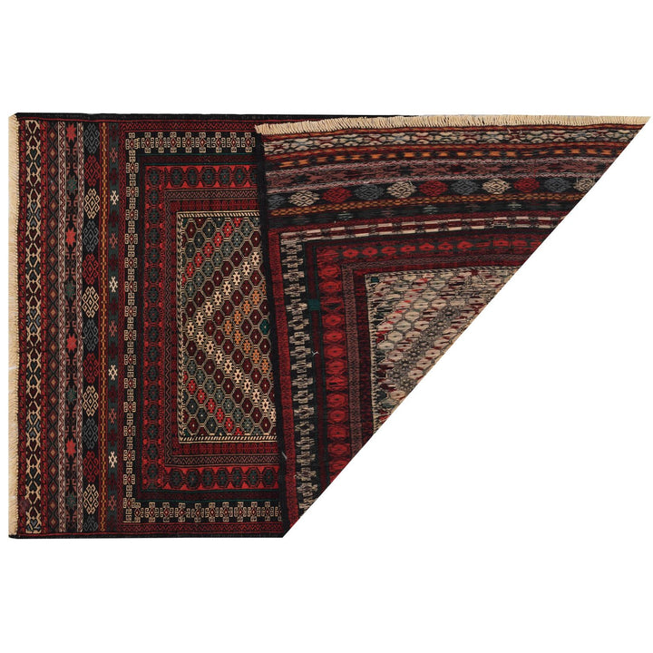 Afghan Maliki Kilim Rug 3' x 4' 6" Flat-Weave detail