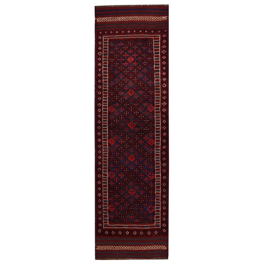 Afghan Mashwani Rug 2' x 7' 6" Hand-Knotted
