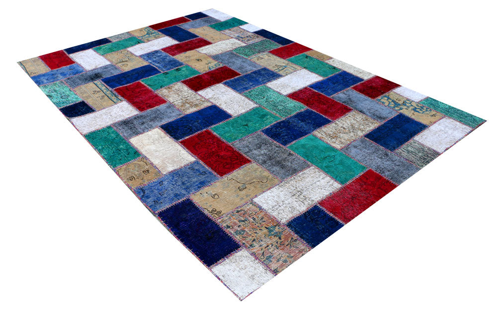 Multi Colored Patchwork 6' 8 x 9' 5 - No. 37471 - ALRUG Rug Store