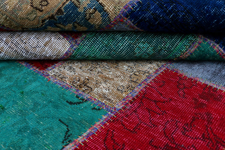 Multi Colored Patchwork 6' 8 x 9' 5 - No. 37471 - ALRUG Rug Store