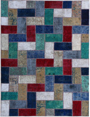 Multi Colored Patchwork 6' 8 x 9' 5 - No. 37471 - ALRUG Rug Store