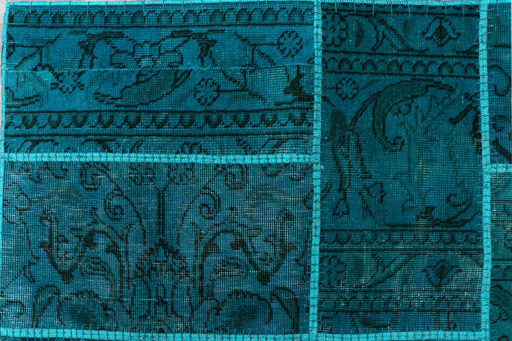 Darkcyan Patchwork 5' 7 x 7' 5 - No. 37477 - ALRUG Rug Store
